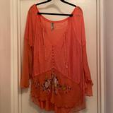 Free People Tops | Free People Oversized Floral Tunic Top | Color: Pink | Size: Xs