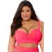 Plus Size Women's Crisscross Cup Sized Wrap Underwire Bikini Top by Swimsuits For All in Hot Pink (Size 20 D/DD)