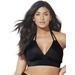 Plus Size Women's Loop Strap Halter Bikini Top by Swimsuits For All in Black (Size 14)