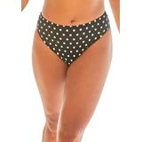 Plus Size Women's Executive Bikini Bottom by Swimsuits For All in Black White Polka Dot (Size 18)