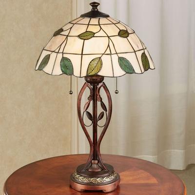 Trento Stained Glass Table Lamp Cream , Cream