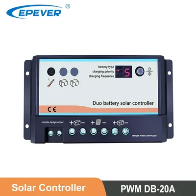 EPever-Contrôleur de charge solaire de batterie de touristes PWM 20A 12V 24V régulateurs solaires