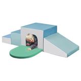 ECR4Kids SoftZone Single Tunnel Maze, Toddler Playset, Contemporary, 6-Piece Foam/Vinyl in Blue | 18 H x 54 W x 72 D in | Wayfair ELR-12652F-CT