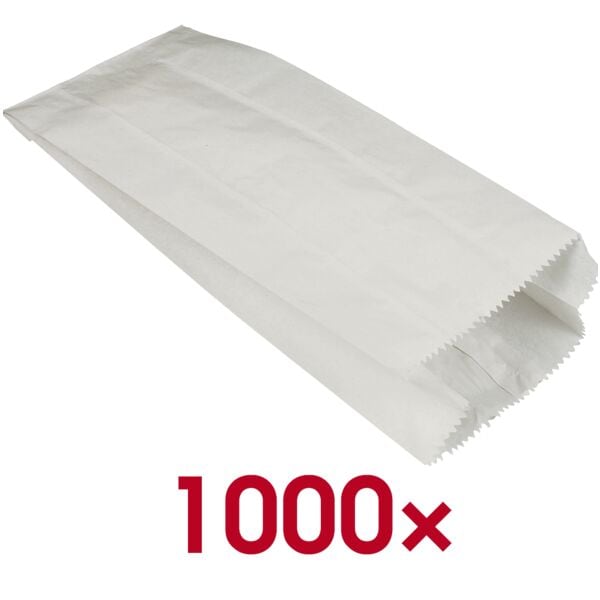 Papstar 1000 Papierfaltenbeutel gefädelt weiß - 35 x 15 x 7 cm weiß Image