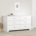 South Shore Fusion 6 Drawer 59.25" W Dresser Wood in White | 31.13 H x 59.25 W x 19.38 D in | Wayfair 9007010