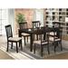 East West Furniture 7 Piece Dining Room Furniture Set- a Rectangle Kitchen Table and 6 Dining Chairs, Cappuccino(Seat Options)