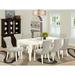 East West Furniture 9 Piece Dining Table Set-a Rectangle Dining Table and 8 Linen Fabric Chairs, (Finish Options)