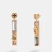 Coach Jewelry | Coach Crystal Bar Drop Earrings | Color: Black/Gold | Size: See Description