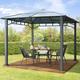 3x3 m Hardtop Gartenpavillon, ohne Seitenteile