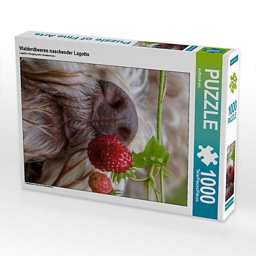 Puzzle CALVENDO Puzzle Walderdbeeren naschender Lagotto - 1000 Teile Foto-Puzzle glückliche Stunden Kinder