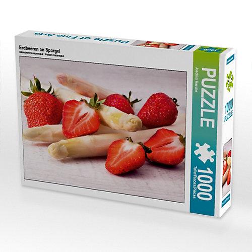 Puzzle CALVENDO Puzzle Erdbeeren an Spargel - 1000 Teile Foto-Puzzle glückliche Stunden Kinder