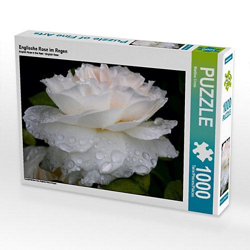 Puzzle CALVENDO Puzzle Englische Rose im Regen - 1000 Teile Foto-Puzzle glückliche Stunden Kinder