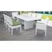Miami Rectangular Outdoor Patio Dining Table with 6 Armless Chairs and 2 Chairs w/ Arms