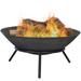 Sunnydaze 22" Fire Pit Cast Iron with Steel Finish Raised Portable Fire Bowl