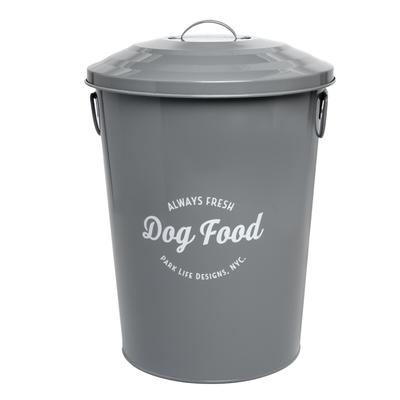 Andreas Grey Large 25Lbs Pet Dog Cat Food Bin by Park Life Designs in Grey