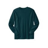 Men's Big & Tall Waffle-knit thermal crewneck tee by KingSize in Heather Midnight Teal (Size 6XL) Long Underwear Top