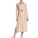 Free People Dresses | Free People Audrey Striped Belted Midi Dress Xs | Color: Cream/Tan | Size: Xs