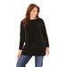 Plus Size Women's Chenille Pullover Tunic Sweater by Catherines in Black (Size 4X)