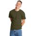 Hanes 5180 Beefy-T-Shirt - Cotton T-Shirt in Military Green Heather size Medium | Ringspun