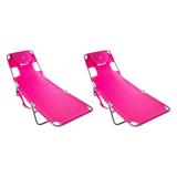 Ostrich Caudill Reclining Beach Chair Metal in Pink | Wayfair 2 x CHS-1002P