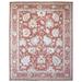 Shahbanu Rugs Oushak with Floral All Over Design Hand Knotted Brick Red Soft Afghan Wool Oriental Oversized Rug (11'9" x 14'9")