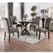 Fend Rustic Solid Wood 5-Piece Round Dining Table Set with Tufted Padded Chair by Furniture of America