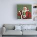The Holiday Aisle® Holiday Santa I by Janelle Penner - Wrapped Canvas Graphic Art Canvas, Wood in Brown/Green/Red | 18 H x 18 W x 2 D in | Wayfair
