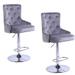 Rosdorf Park Witman Swivel Adjustable Height Bar Stool Upholstered/Velvet/Metal in Gray | 17.7 W x 18.1 D in | Wayfair