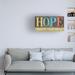 Gracie Oaks Inspo II by Alonzo Saunders - Wrapped Canvas Textual Art Canvas, Wood in Blue/Brown/Gray | 12 H x 24 W x 2 D in | Wayfair