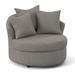Barrel Chair - Andover Mills™ Alsup Barrel Chair, Wood in Gray | 38 H x 46 W x 44 D in | Wayfair 5A5E74A5E16C492BA69618BE3C9B2EF8