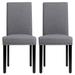 Red Barrel Studio® 2-piece Linen Fabric Dining Chairs w/ High Backrest & Padded Seat Dark Grey Upholstered/Fabric in Gray | Wayfair