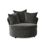 Barrel Chair - Andover Mills™ Alsup Barrel Chair, Wood in Gray | 38 H x 46 W x 44 D in | Wayfair 8700502F8F0B45B29C81C93CFBBAD8E7