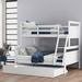 Twin Over Full Standard Bunk Bed w/ Trundle by Harriet Bee Wood in White, Size 62.3 H x 55.9 W x 75.6 D in | Wayfair