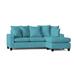 Blue Sectional - Wade Logan® Alger 2 - Piece Chaise Sectional Faux Leather/Polyester/Microfiber/Microsuede | 39 H x 82 W x 59 D in | Wayfair