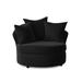 Barrel Chair - Andover Mills™ Alsup Barrel Chair Faux Leather/Polyester/Cotton/Other Performance Fabrics in Black | 38 H x 46 W x 44 D in | Wayfair