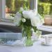 Primrue Artificial Rose Floral Arrangement in Glass Vase Natural Fibers in White | 14 H x 10 W x 10 D in | Wayfair 6E326138D3E4449BAB46B72830B4EB68