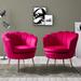 Barrel Chair - Etta Avenue™ Hendrix 30" Wide Velvet Barrel Chair Velvet in Pink | 31 H x 30 W x 28 D in | Wayfair DB1987DDE3244871880FB5742A1D98AB