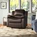 Andover Mills™ Kahler 37.75" Wide Faux Leather Manual Glider Recliner Faux Leather/Stain Resistant in Brown | 37.87 H x 37.75 W x 37.38 D in | Wayfair