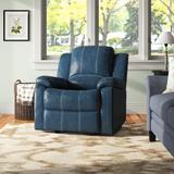 Andover Mills™ Kahler 37.75" Wide Faux Leather Manual Glider Rocker Recliner Faux Leather/Stain Resistant in Brown | Wayfair