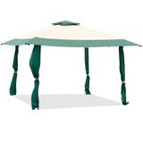 Costway 13 Feet x 13 Feet Pop Up Canopy Tent Instant Outdoor Folding Canopy Shelter-Green