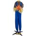 Haunted Hill Farm Life-Size Animatronic Scarecrow, Indoor/Outdoor Halloween Decoration, Light-up Face, Talking, Battery-Operated
