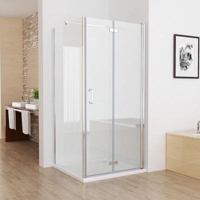 Miqu - Duschkabine 100x90 Eckeinstieg Dusche 180° Falttür Duschwand mit Seitenwand 92cm nano Glas Image