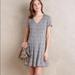 Anthropologie Dresses | Anthropologie Dolan Ribbed Flare Gray Dress | Color: Gray | Size: L