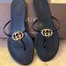 Gucci Shoes | Authentic Gucci Gg Leather Sandals | Color: Black | Size: 6.5