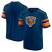 Men's Fanatics Navy Chicago Bears Textured Throwback Hashmark V-Neck T-Shirt