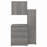 Bush Business Furniture Universal 44W 3 Piece Modular Storage Set with Floor and Wall Cabinets in Platinum Gray - UNS005PG