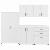 Bush Business Furniture Universal 92W 5 Piece Modular Storage Set with Floor and Wall Cabinets in White - UNS003WH