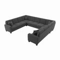 Bush Furniture Stockton 135W U Shaped Sectional Couch in Charcoal Gray Herringbone - SNY135SCGH-03K