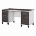 Bush Furniture Somerset 60W Office Desk with Drawers in White and Storm Gray - WC81028K