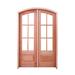 Prestige Entries Arch Pair Unfinished Mahogany Prehung Front Entry Doors Wood in Brown/Red/White | 96 H x 60 W x 1.75 D in | Wayfair